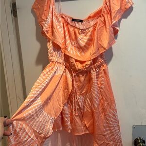 Manaola Orange Ruffle Jumpsuit